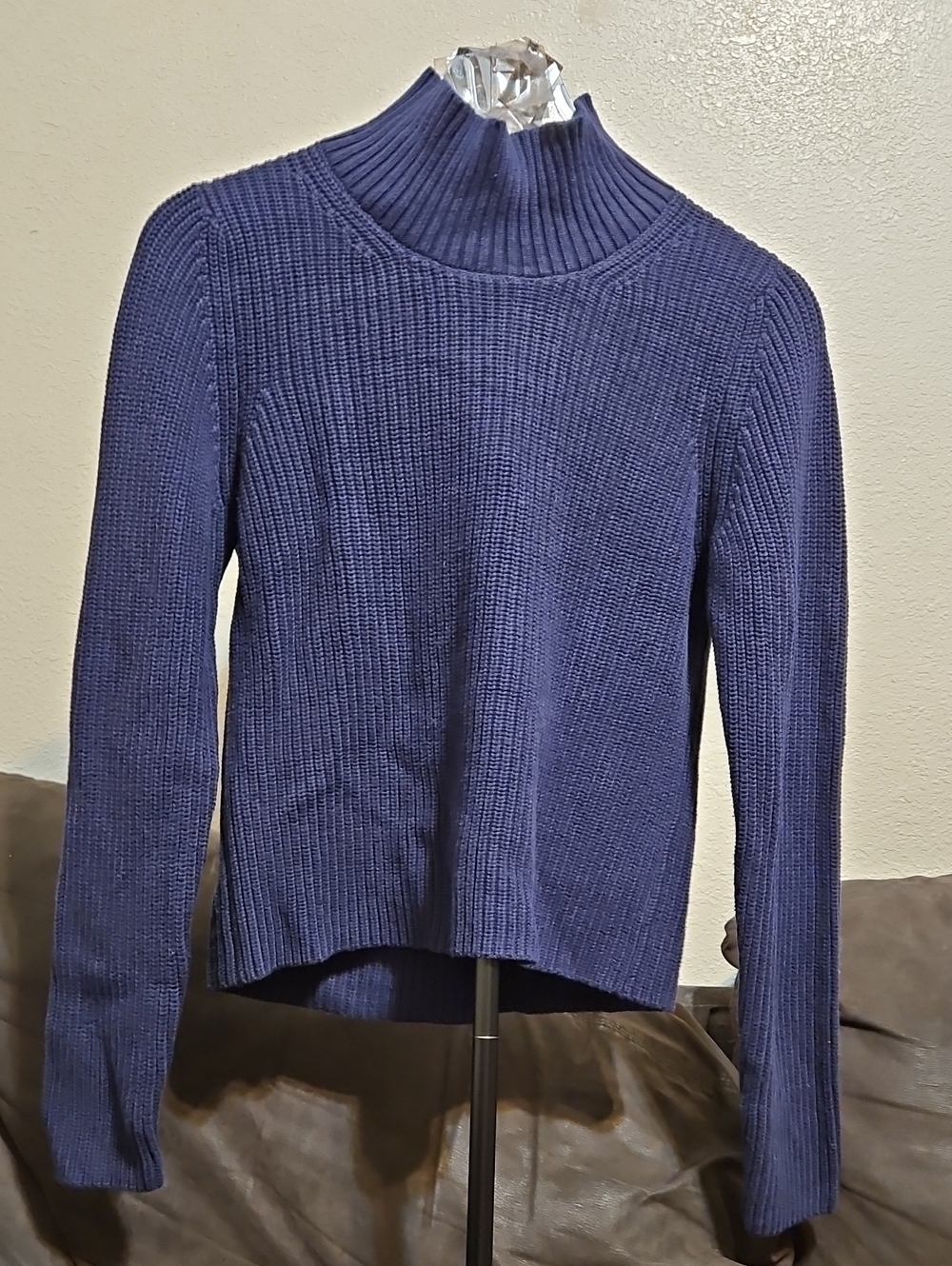 French Connection Ribbed Turtleneck Sweater - Indigo Blue
